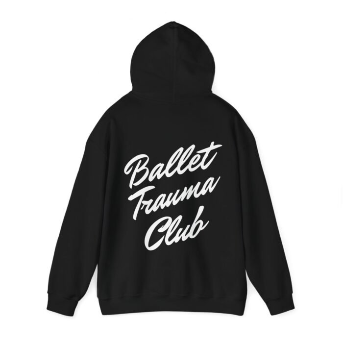 Adult unisex Ballet Trauma Club hoodie back with graphic