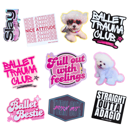 Ballet sticker pack with 1, 3, 5, and 10 vinyl options