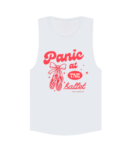 Panic at the Ballet tee in white- Ballet Trauma Club Summer Exclusive Collection