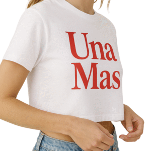 Una Mas cropped tee side profile