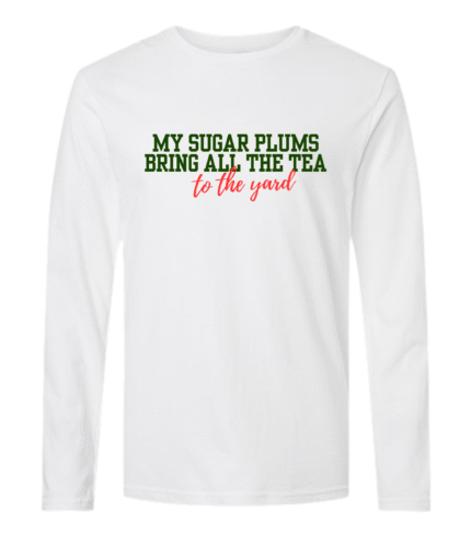 My Sugar Plums long sleeve tee in white as part of the holiday collection