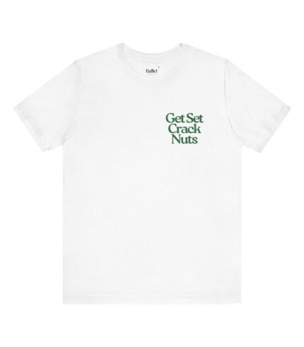Get Set Crack Nuts tee in White for our holiday collection.
